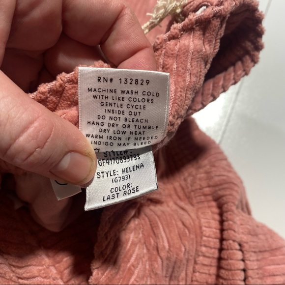 GRLFRND Helena Cotton Straight Leg Corduroy Pink Pants In Last Rose NWT Size 27 - Picture 9 of 15